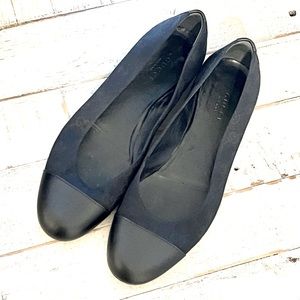 Gucci Logo GG Canvas and Leather Ballet Flats Black